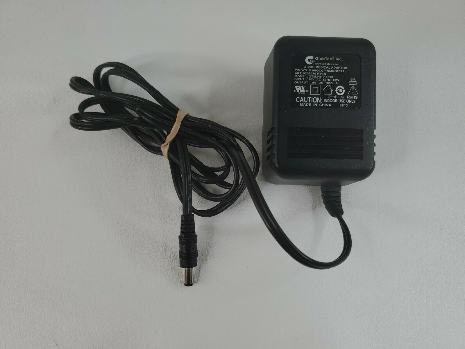 GlobTek Medical Power Supply, GTM348-9-1000 Adapter 9v 1000ma Connection Split/Duplication: 1:2 Type: AC/DC Adapter - Click Image to Close